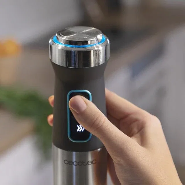 Cecotec Power TitanBlack 1500 XL - Batidora de Mano de Inmersión 1500 W Negro/Plata con Pie Extralargo y Vaso de 800 ml