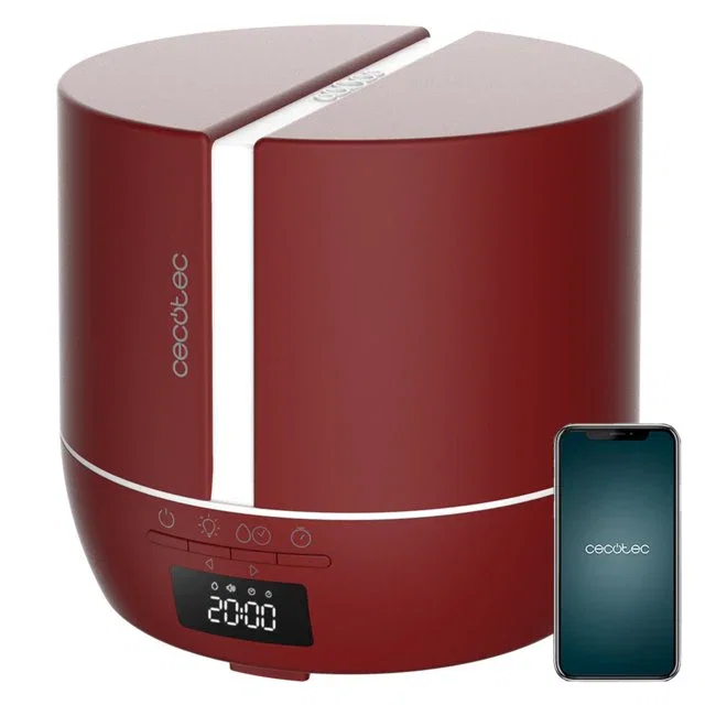 Cecotec 05645 Humidificador y Difusor de Aromas 550ml con Bluetooth, Altavoz, Pantalla LED, 7 Colores, Control App, Temporizador 12h, 30m², Tanque, Color Rojo/Blanco Cecotec 05645 Humidificador y Difusor de Aromas 550ml con Bluetooth, Altavoz, Pantalla LED, 7 Colores, Control App, Temporizador 12h, 30m², Tanque, Color Rojo/Blanco