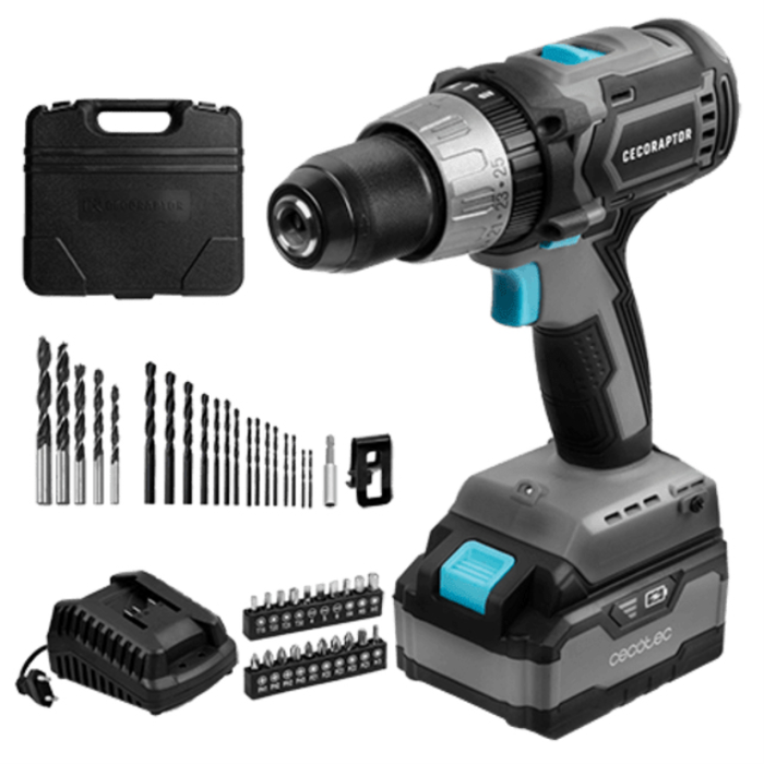 Cecotec CecoRaptor Perfect Drill 4020 X-Treme Taladro Atornillador Percutor a Batería 46 Nm Luz LED Cecotec CecoRaptor Perfect Drill 4020 X-Treme Taladro Atornillador Percutor a Batería 46 Nm Luz LED