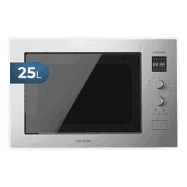 Cecotec Grandheat 2550 Built-In Steel Microondas Encastrable con Grill 25L