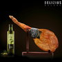 Set de Paleta Curada de Bodega, Aceite de Oliva y Jamonero Delizius Deluxe