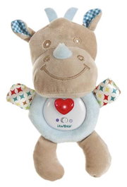 BigBuy Kids Peluche Rhinocéros et Chien avec Lumière et Musique - 24 cm
