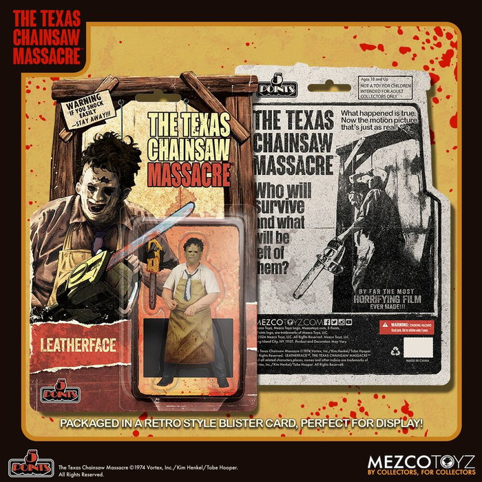 MEZCO TOYZ Figurine Leatherface - Massacre à la Tronçonneuse (Texas Chainsaw Massacre) - 9,5 cm