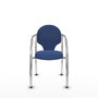 Silla Hellín tapizada con Tela color Azul marino. Brazos fijos