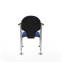 Silla Hellín tapizada con Tela color Azul marino. Brazos fijos