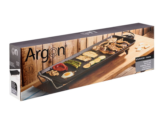 ARGON Plancha eléctrica 66x28cm 1500W Negro
