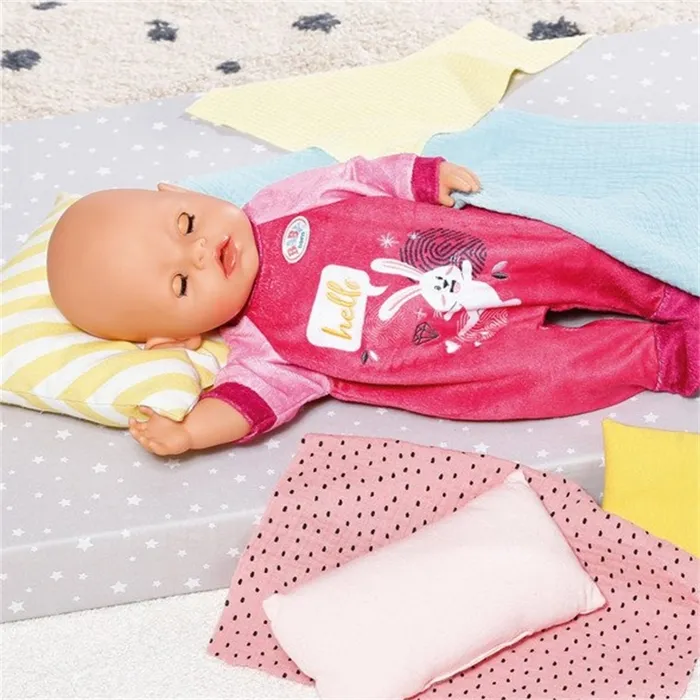 Zapf Creation Combinaison BABY born Rose Motif lapin avec cintre pour poupon 43cm