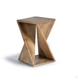 GINER Y COLOMER Tabouret en bois de manguier massif, design naturel, 35 cm x 35 cm x 57 cm