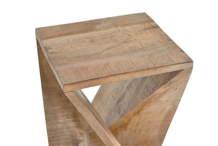 GINER Y COLOMER Tabouret en bois de manguier massif, design naturel, 35 cm x 35 cm x 57 cm