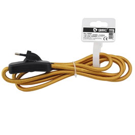 GSC Evolution Câble textile 1,5M (2x0.75mm) doré avec interrupteur