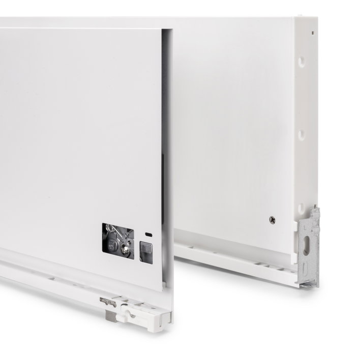 Emuca Tiroir extérieur Vertex avec réglage 3D, hauteur 242 mm, 60 kg, blanc