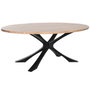 DKD Home Decor Table de Salle à Manger en Métal et Bois d'acacia 200 x 110 x 76 cm