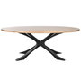 DKD Home Decor Table de Salle à Manger en Métal et Bois d'acacia 200 x 110 x 76 cm