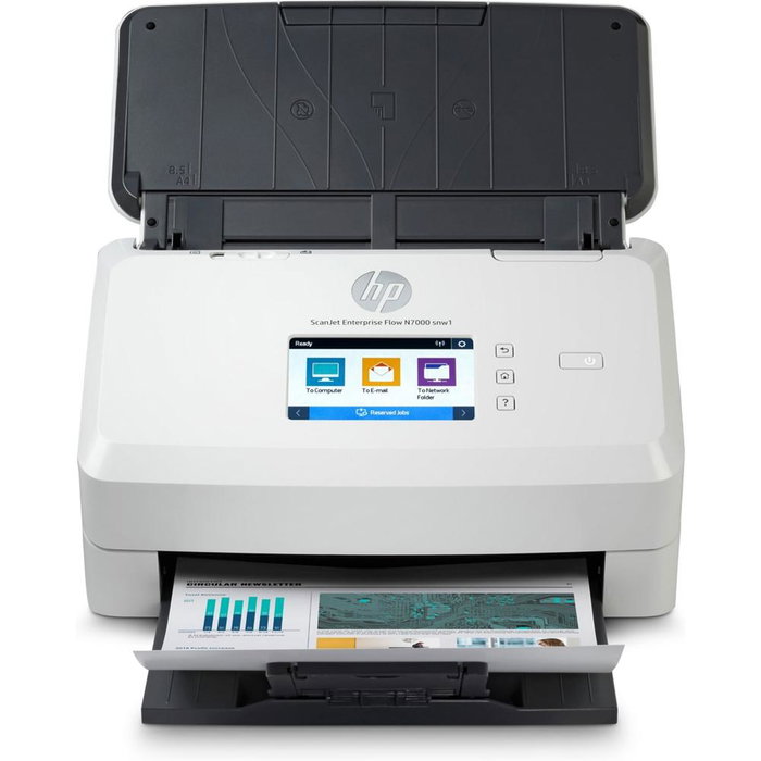 HP Scanjet Enterprise Flow N7000 Scanner de documents A4, chargeur 80 feuilles, Wi-Fi, recto-verso, USB 3.2, écran tactile HP Scanjet Enterprise Flow N7000 Scanner de documents A4, chargeur 80 feuilles, Wi-Fi, recto-verso, USB 3.2, écran tactile