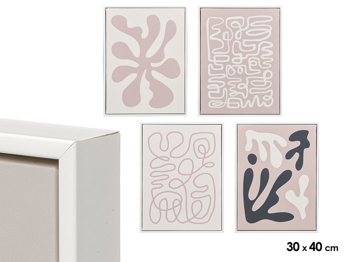 Giftdecor Tableau Toile Abstrait Blanc Ocre 30x40 cm, lot assorti (Set de 4) Giftdecor Tableau Toile Abstrait Blanc Ocre 30x40 cm, lot assorti (Set de 4)