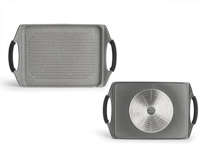 Kinvara Poêle Grise 34x26 cm Planche Aluminium Induction (Set de 6)