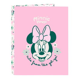 Reliure à anneaux Minnie Mouse Minty Rose A4 26.5 x 33 x 4 cm