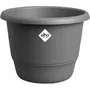 ELHO Pot de fleurs Amiga Rond 47 Noir - Pot jardin extérieur en plastique 100% recyclé résistant au gel - Ø 47 x H 35 cm