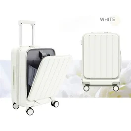 Swiss Fly Valise cabine Blanc perle avec compression sous vide