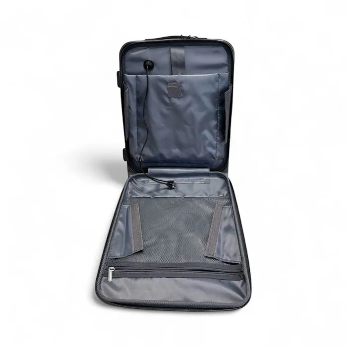 Swiss Fly Valise cabine Blanc perle avec compression sous vide
