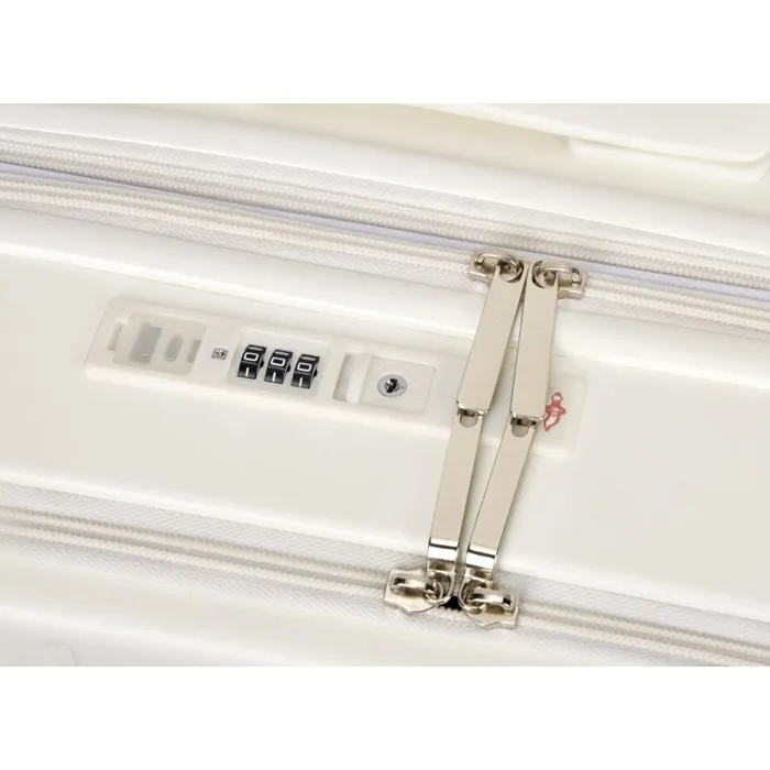Swiss Fly Valise cabine Blanc perle avec compression sous vide