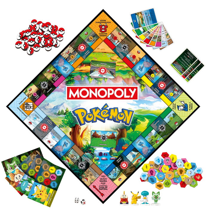 MONOPOLY Jeu de Société POKEMON G0716 Hasbro - Édition Portugaise et Espagnole - À partir de 8 ans