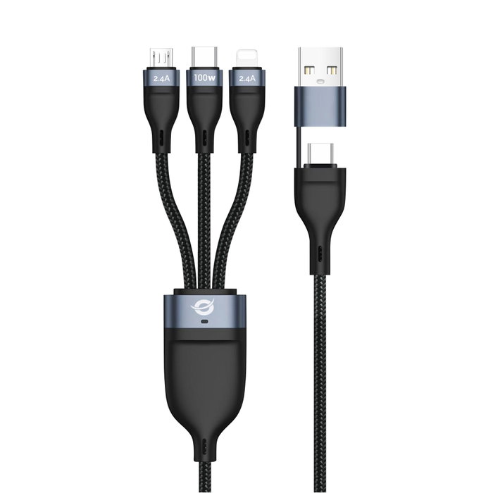 Conceptronic ETTA06B15 Câble de charge 3-en-1 USB PD 100W 1,5 m Conceptronic ETTA06B15 Câble de charge 3-en-1 USB PD 100W 1,5 m