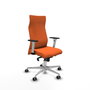 Piqueras Y Crespo Fauteuil de Direction Albacete Orange avec Mécanisme Synchro et Base Aluminium