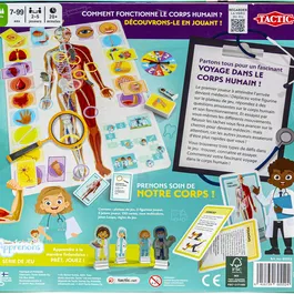 Tactic - Jeu de société éducatif 'Apprenons le corps humain' - À partir de 7 ans - 2 joueurs et plus - Découverte du fonctionnement du corps
