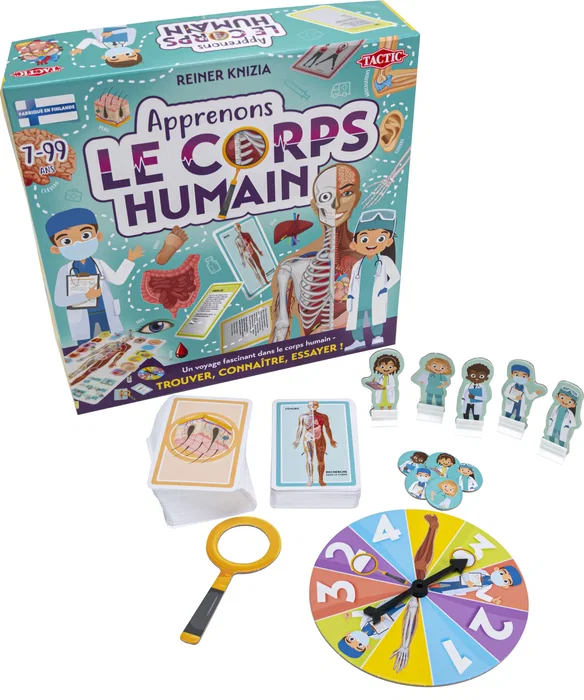 Tactic - Jeu de société éducatif 'Apprenons le corps humain' - À partir de 7 ans - 2 joueurs et plus - Découverte du fonctionnement du corps