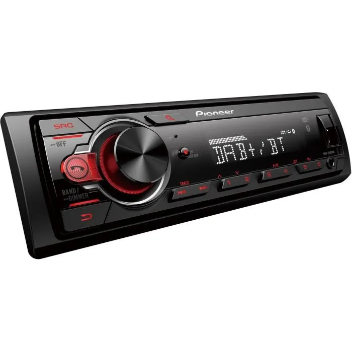 Pioneer MVH-330DAB - Autoradio 1 DIN compact avec Bluetooth, radio DAB+ et entrée USB pour voiture - Kit mains-libres