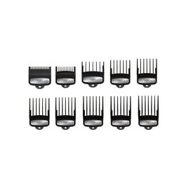 Wahl - Lot de 10 peines premium pour tondeuse - O/2 (1,5mm) à 8 (25mm) - Avec clip métal et peigne en verre minéral