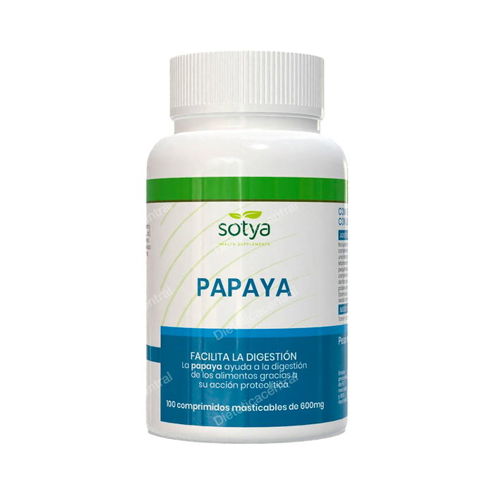 Sotya Papaya con tronco de Piña 100 comprimés masticables 600 mg