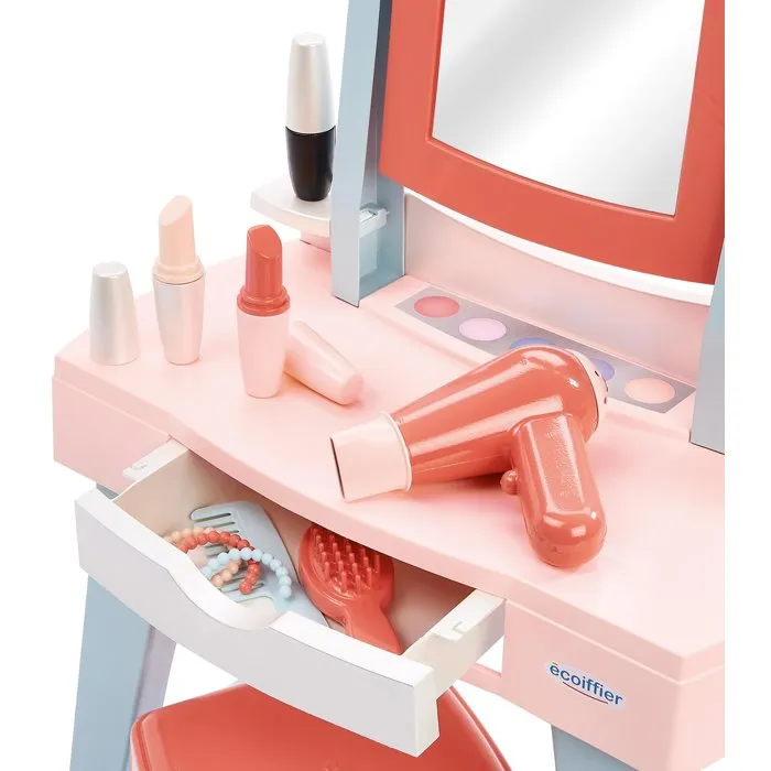 Ecoiffier Coiffeuse d'imitation pour fille et garçon - Ma première coiffeuse - 11 accessoires dont maquillage, sèche-cheveux, peigne - Jouet enfant 12 à 36 mois Ecoiffier Coiffeuse d'imitation pour fille et garçon - Ma première coiffeuse - 11 accessoires dont maquillage, sèche-cheveux, peigne - Jouet enfant 12 à 36 mois