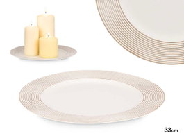 GIFTDECOR Porte-bougies cercles blanc vieilli 33cm
