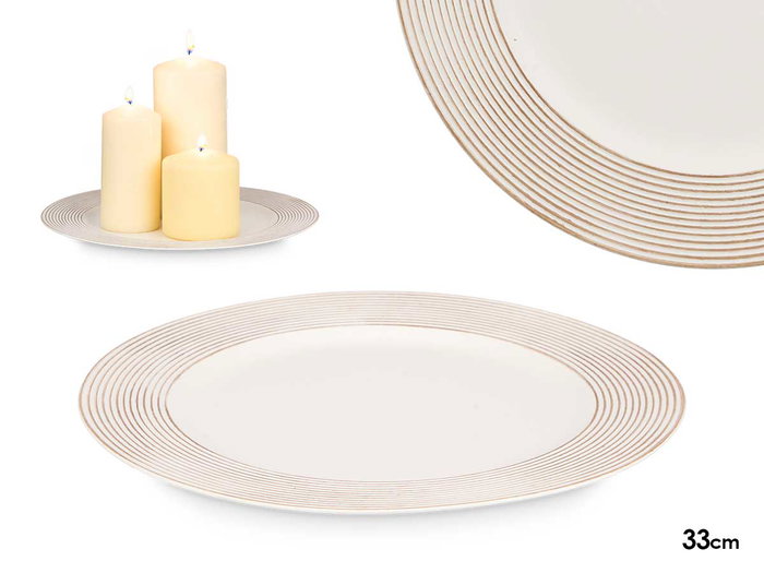Giftdecor Porte-bougies Cercles Blanc Vieilli 33 x 33 x 3 cm Plastique (Set de 24) Giftdecor Porte-bougies Cercles Blanc Vieilli 33 x 33 x 3 cm Plastique (Set de 24)