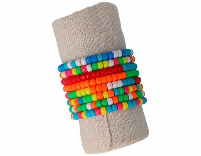 Innspiro Perles en plastique multicolores effet fluor 6mm