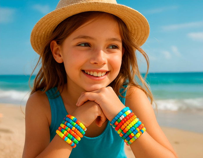 Innspiro Perles en plastique multicolores effet fluor 6mm