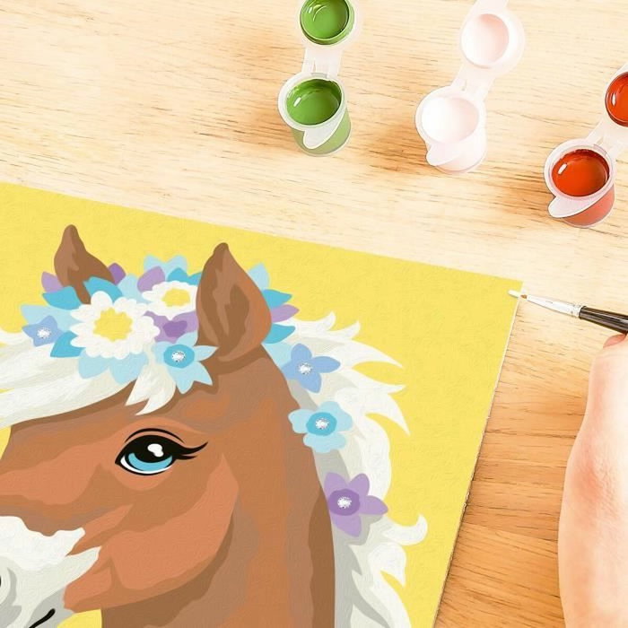 Ravensburger CreArt Kids Kit de peinture par numéros Cheval fleuri 18x24cm