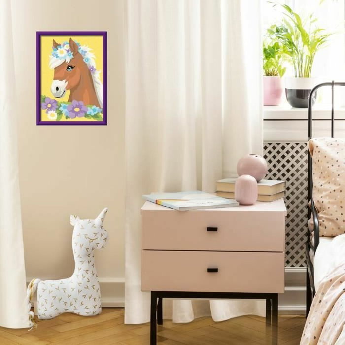 Ravensburger CreArt Kids Kit de peinture par numéros Cheval fleuri 18x24cm