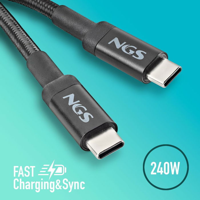 Câble USB-C NGS KNOT240W-2 Noir 2 m