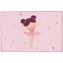 Fun House Tapis enfant 'Danseuse Ballerine', Rose, 120 x 80 cm, Rectangulaire, Lavable, Décoration Chambre