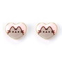 THE CARAT SHOP - Pendientes (boucles d'oreilles) en forme de cœur Pusheen, finition rose et dorée, en alliage de zinc