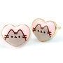 THE CARAT SHOP - Pendientes (boucles d'oreilles) en forme de cœur Pusheen, finition rose et dorée, en alliage de zinc