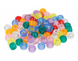 Innspiro Perles en plastique écologique grosella multicolore avec paillettes 9mm, 400 pièces en pot