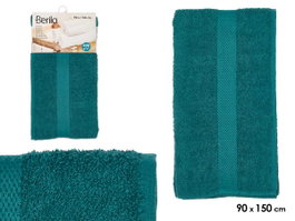 Berilo Serviette Unie 90x150 cm Bleu Pétrole (Set de 12)