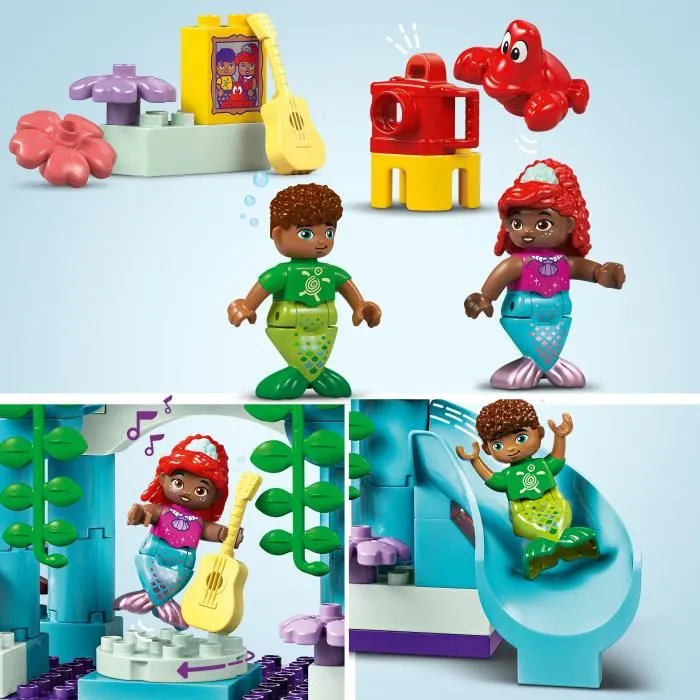 LEGO DUPLO 10435 Disney La Petite Sirene - Le palais sous-marin magique d'Ariel avec poupee de construction pour enfants des 2 ans