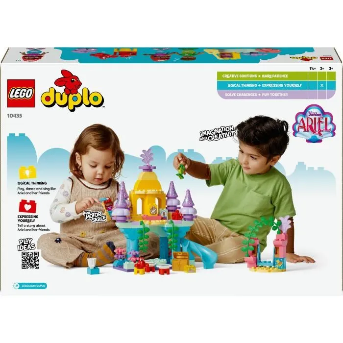 LEGO DUPLO 10435 Disney La Petite Sirene - Le palais sous-marin magique d'Ariel avec poupee de construction pour enfants des 2 ans