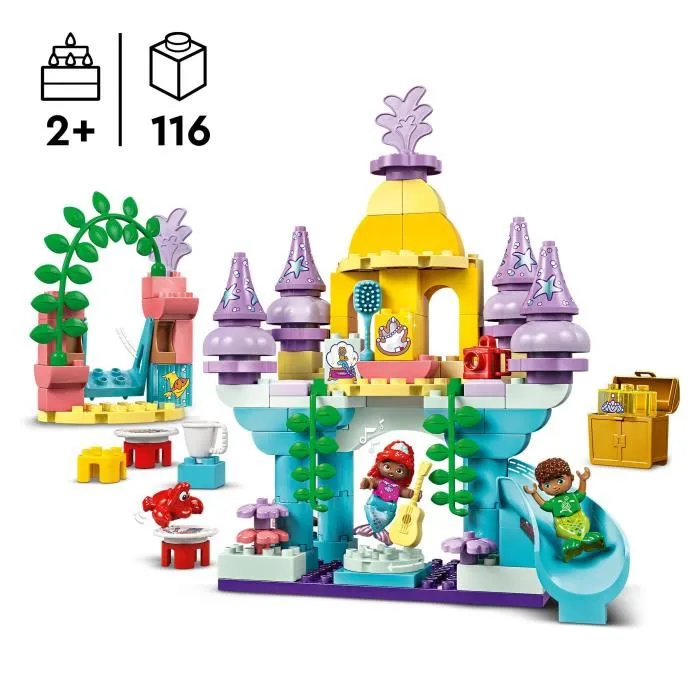 LEGO DUPLO 10435 Disney La Petite Sirene - Le palais sous-marin magique d'Ariel avec poupee de construction pour enfants des 2 ans