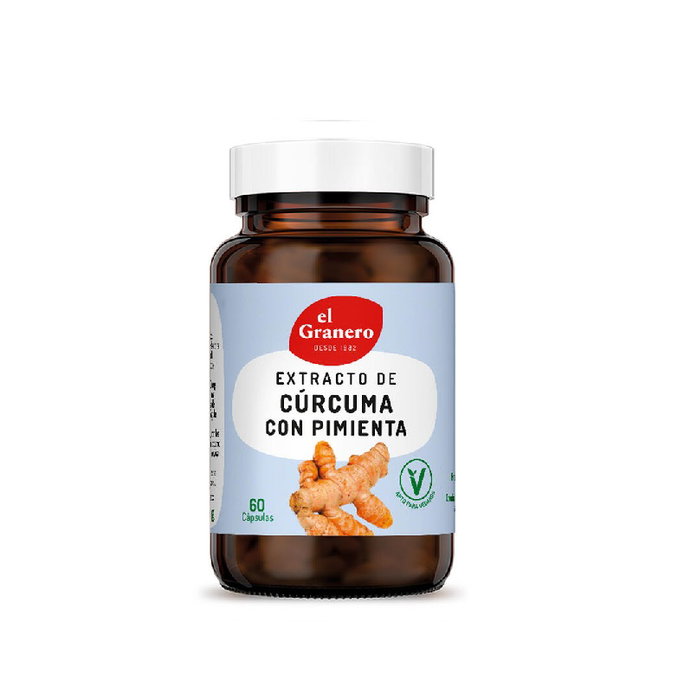 EL GRANERO Extrait de curcuma et poivre noir 60 capsules EL GRANERO Extrait de curcuma et poivre noir 60 capsules